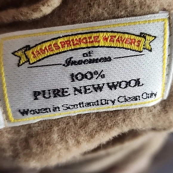 James Pringle Weavers Wool Plaid Shawl Wrap – Fringe Poncho - Picture 7 of 7